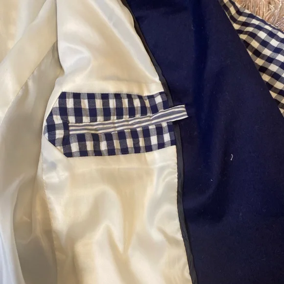 JCrew Blue & White Gingham Blazer Size 2 - Picture 5 of 9